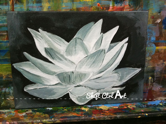lotus flower oil acrylic on canvas 1
