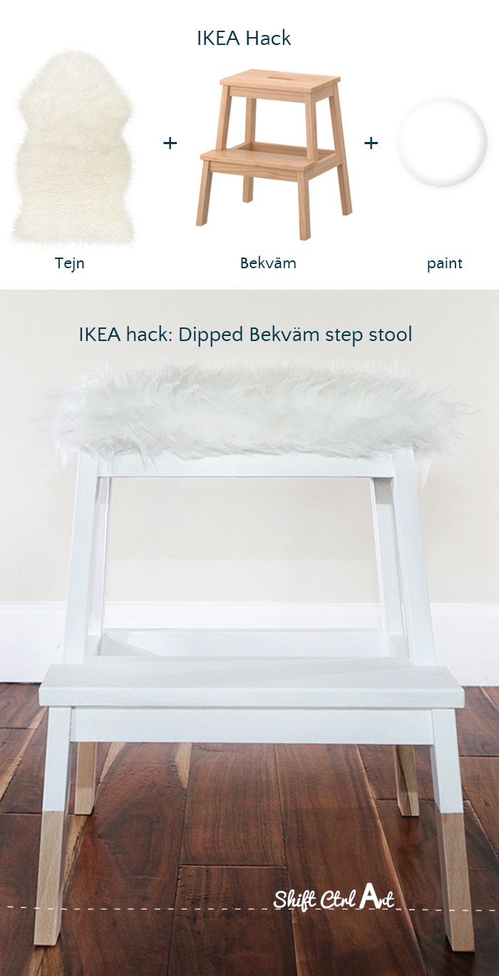 IKEA hack tejn bekväm step stool dipped upholstered 1