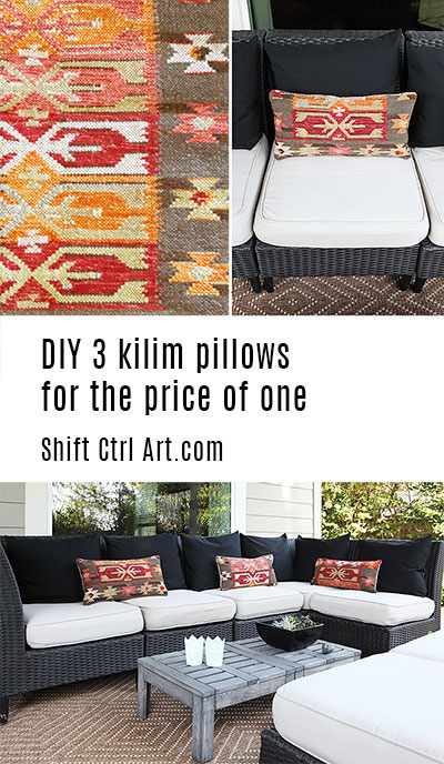 #DIY 3 #kilim #pillows for price of one #sewing #outdoor #patio #decor