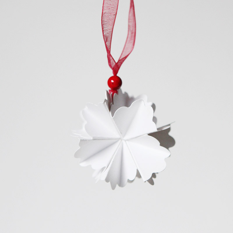 Scalloped fan ornament - handmade Christmas