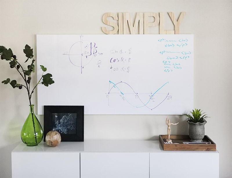Home office make-over - the whiteboard wall