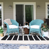 Spray painted wicker chairs