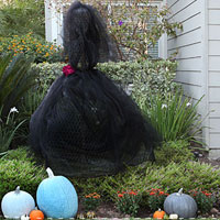 The black widow - Muha ha ha - chicken wire and tulle for Halloween