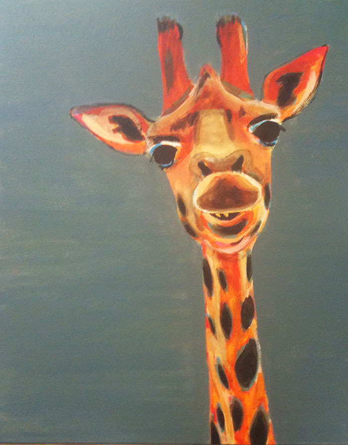 giraffe acrylic painting