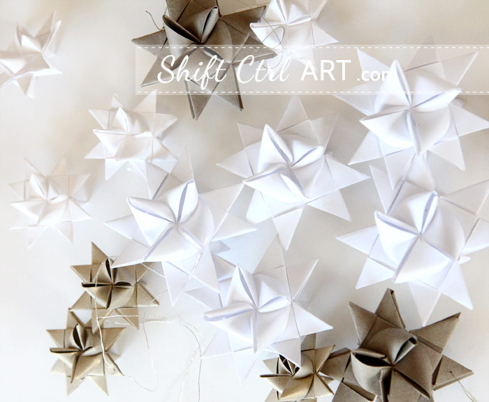 Handmade German Star Paper Ornaments