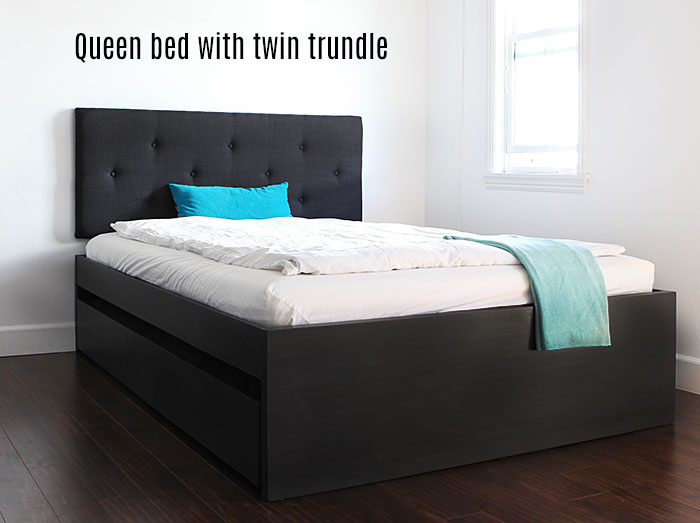Build A Queen Bed With Twin Trundle, Will A Twin Trundle Fit Under Full Bed