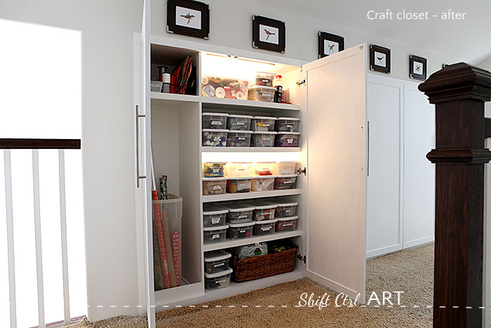 Upstairs hall cabinets wall storage reveal