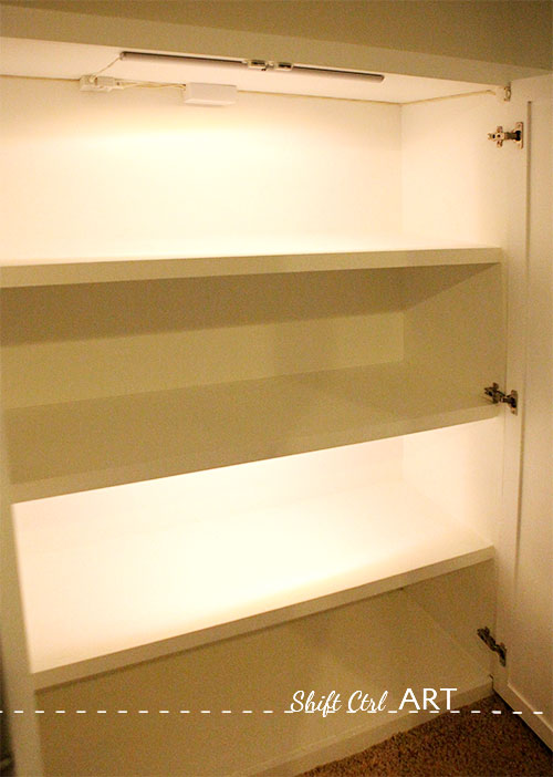 Upstairs hall cabinets wall storage reveal
