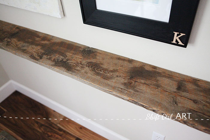 barnwood IKEA EKBY DIY shelf in dining room