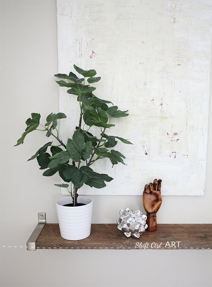 barnwood IKEA EKBY DIY shelf in dining room