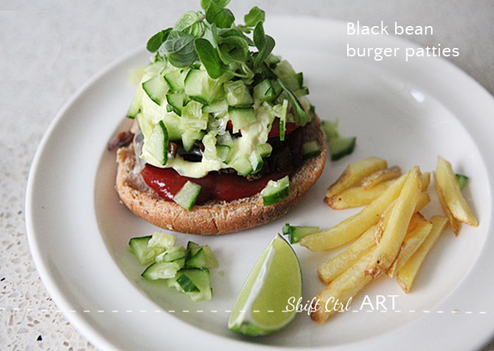 Black bean burger patties glutenfree vegetarian
