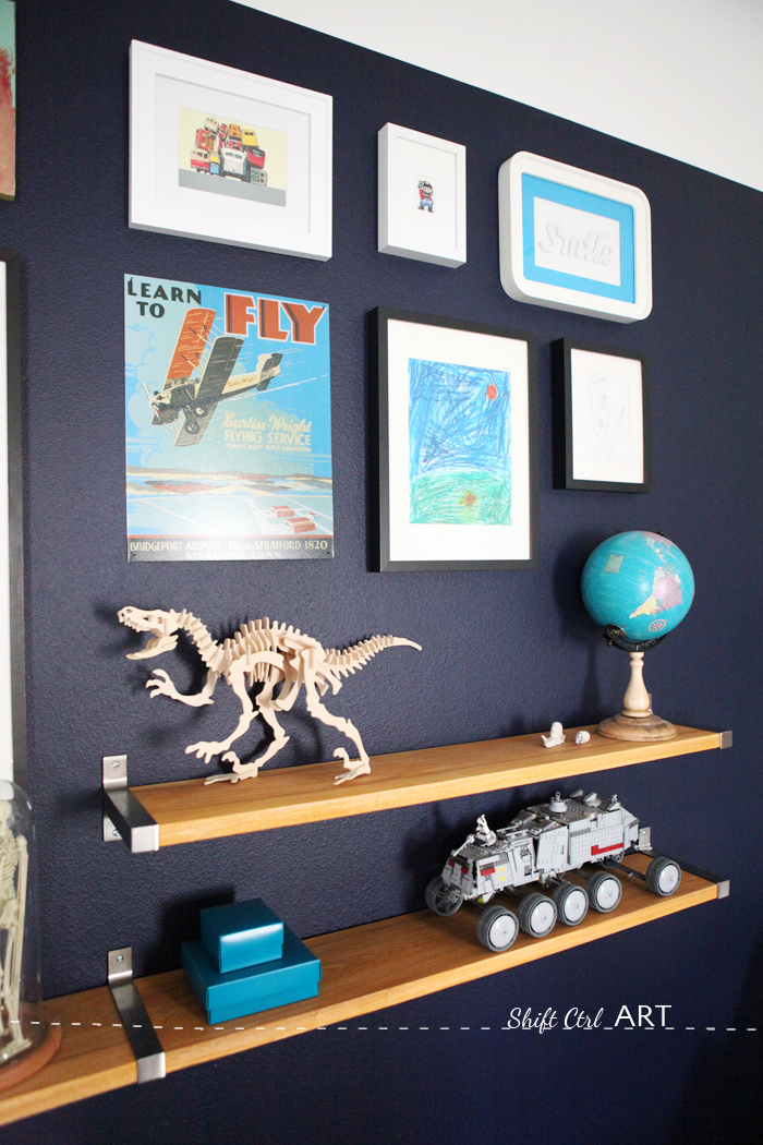 Bs blue wall tween make over reveal diy desk and shelves IKEA hack