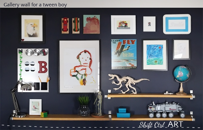 Bs blue wall tween make over reveal diy desk and shelves IKEA hack