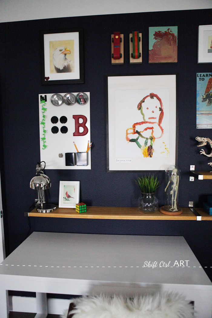 Bs blue wall tween make over reveal diy desk and shelves IKEA hack