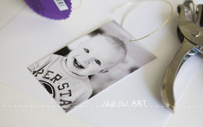 Gift wrap idea for a one year old photographers playground action gift tag