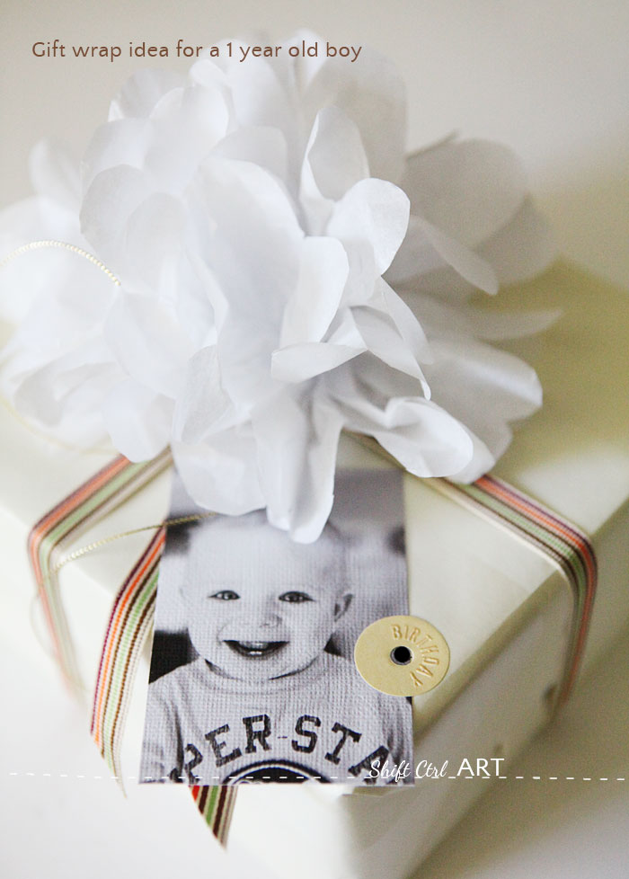 Gift wrap idea for a one year old photographers playground action gift tag 8