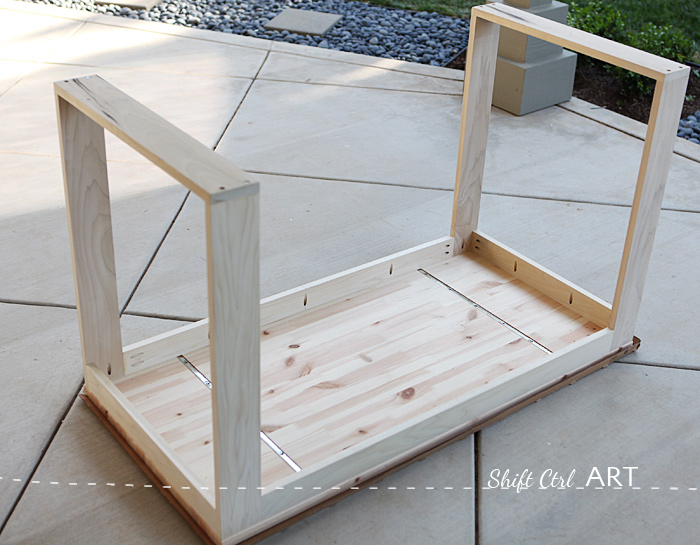 How to build a white modern desk with miter saw and kreg jig 1