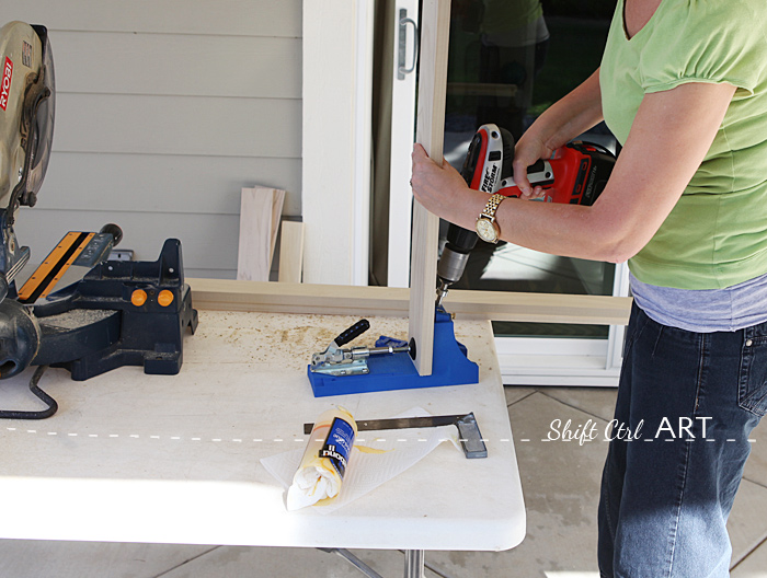 How to build a white modern desk with miter saw and kreg jig 1