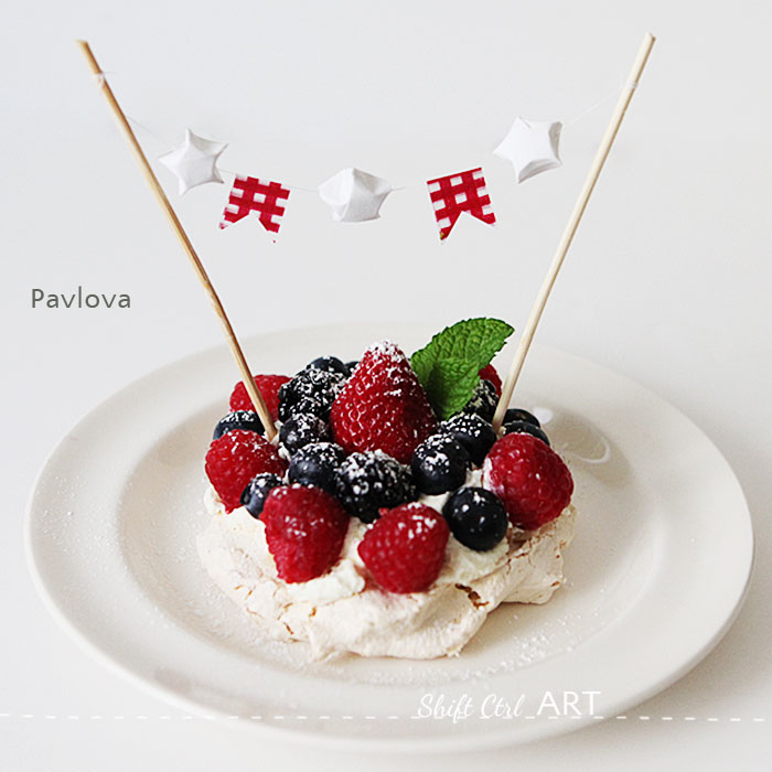 Pavlova memorial day lucky star craft dessert red white blue 1