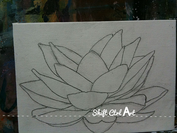 lotus flower oil acrylic on canvas 1