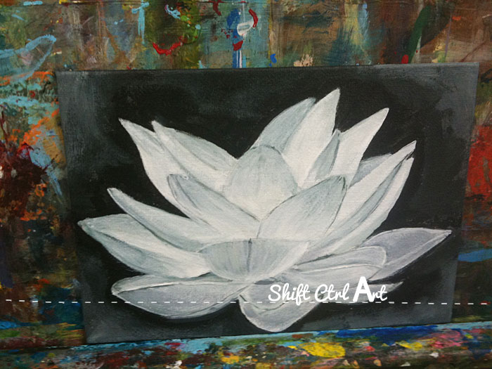 white lotus flower painting