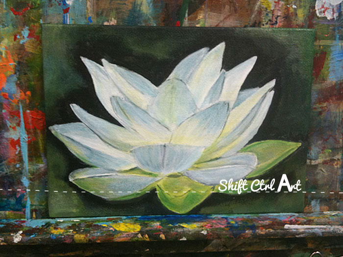 lotus flower oil acrylic on canvas 1