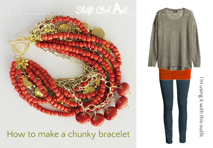 how to make a chunky bracelet jewelry 2