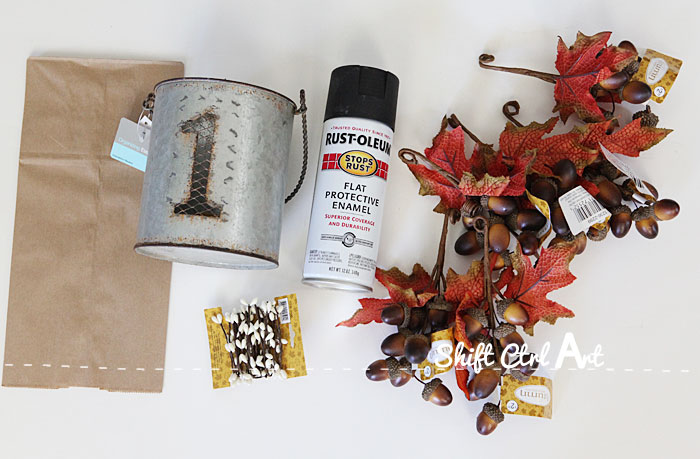 Acorn tin fall decor tutorial 1