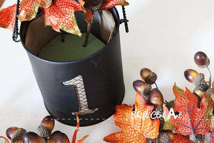 Acorn tin fall decor tutorial 1