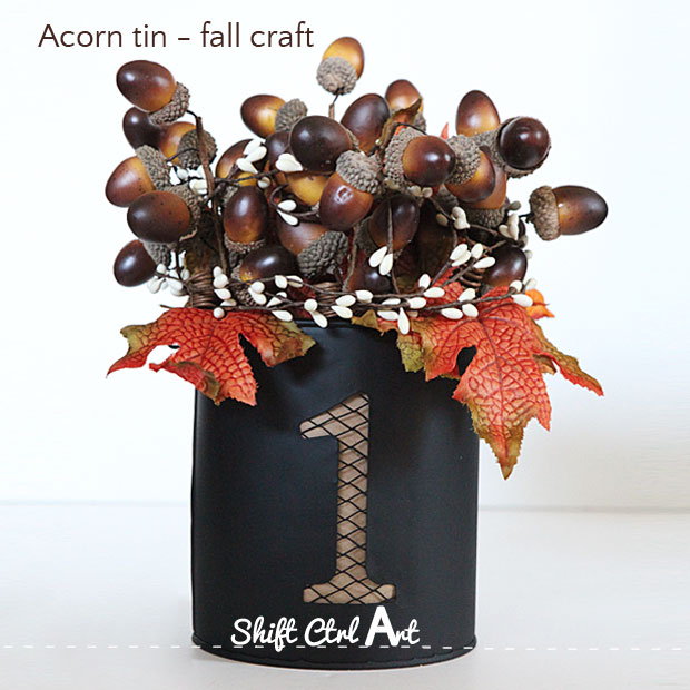 Acorn tin fall decor tutorial