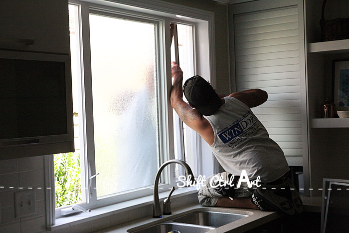 Our new kitchen window no more bathroom glass 1