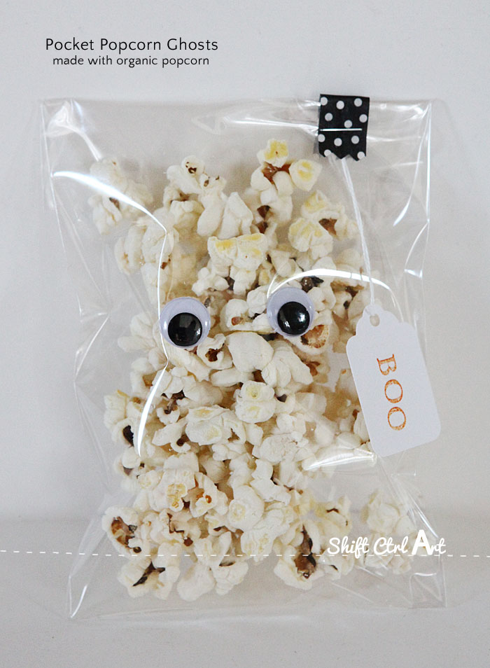 Pocket popcorn ghosts halloween trick or treat