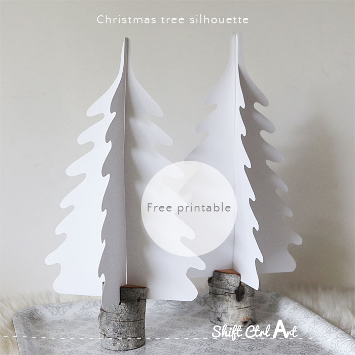 Christmas tree silhouette free printable 1