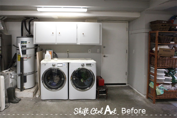 Laundry Nook In Garage Make Over Before And Demo   Garage Before And Demo 1a 