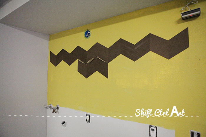 Garage chevron wall hard board 1