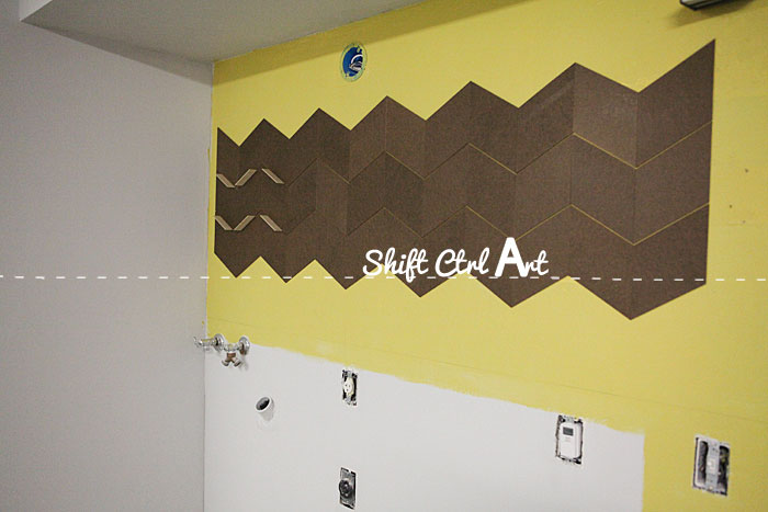 Garage chevron wall hard board 1