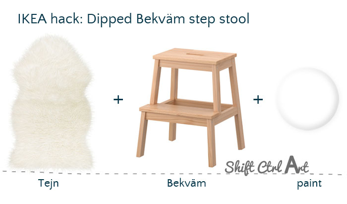 IKEA hack tejn bekväm step stool dipped upholstered 1