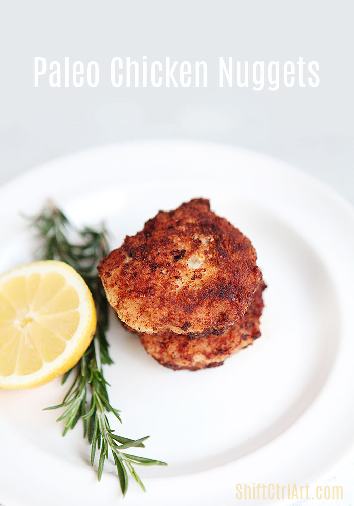 #Paleo #chicken #nuggets with lemon and rosemary - great as a snack or with a green salad