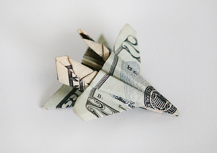 Gifting Money With Origami F 18 Fighter Jet