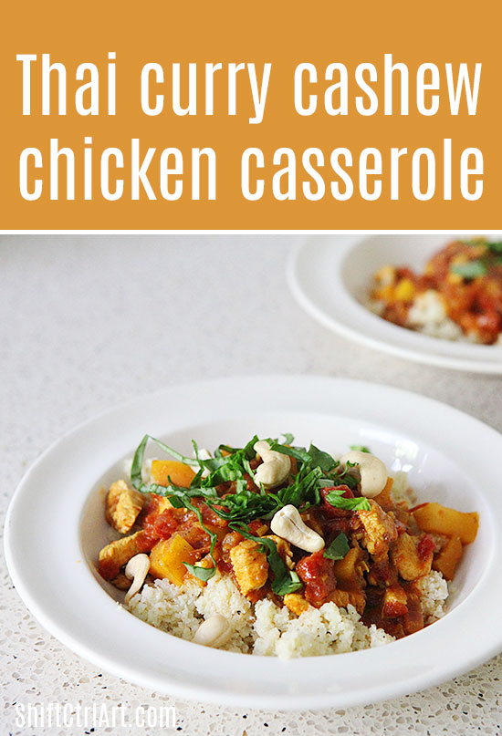 #Thai #curry #cashew #chicken #casserole with fresh #basil