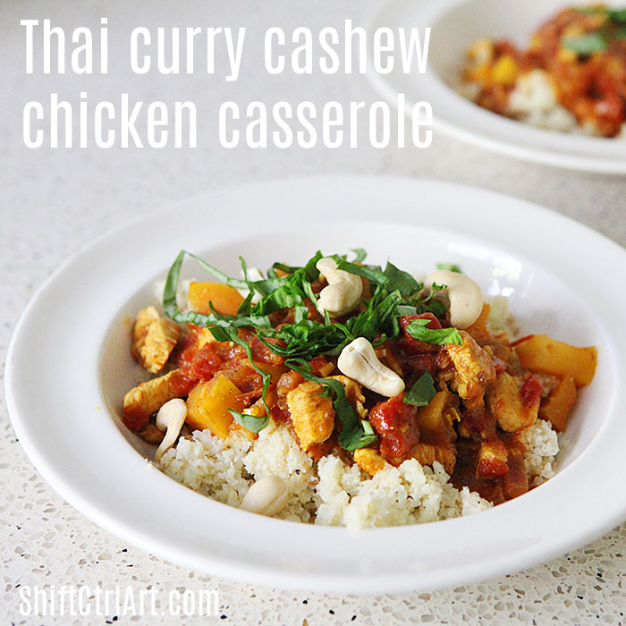 #Thai #curry #cashew #chicken #casserole with fresh #basil