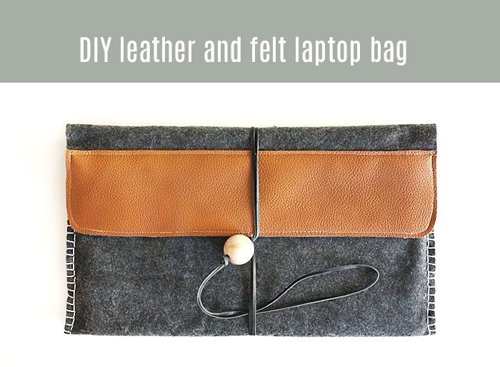 laptop felt leather bag DIY