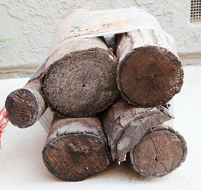 Faux fireplace log stack 8b