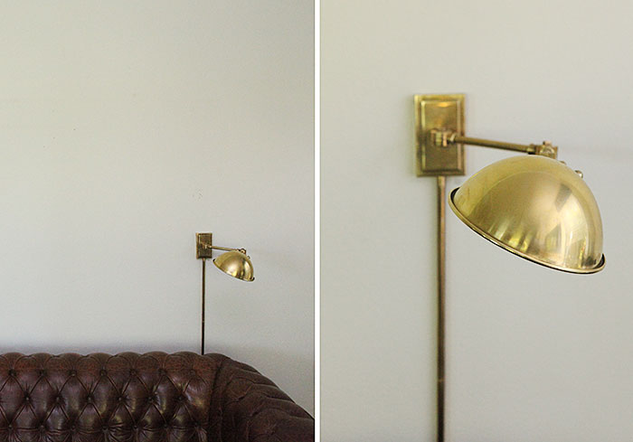 Living room gallery wall and new brass lamp