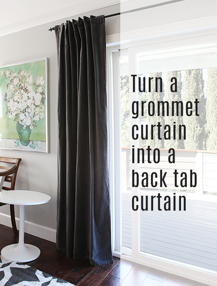 How to: turn a grommet-top curtain into a back tab curtain