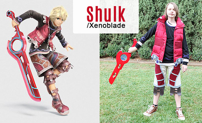 Halloween no sew costume Shulk from Xenoblade