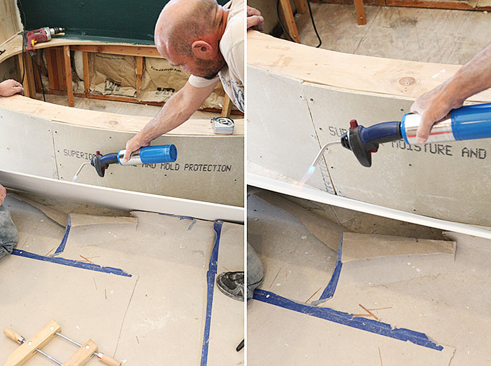 Master bath tiling and marble