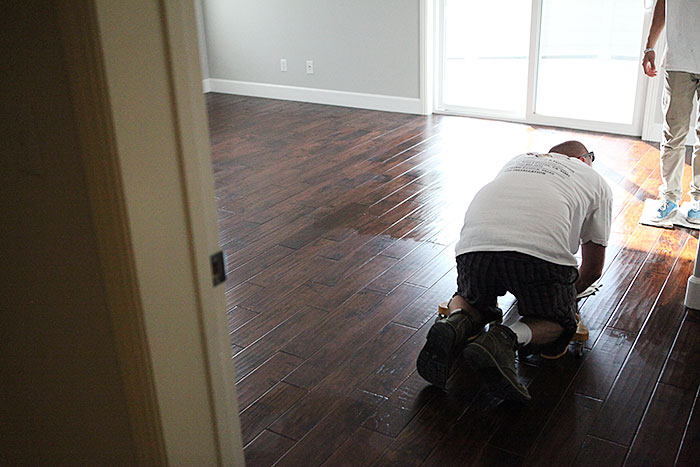 Master bedroom new #hardwood floor and Liberache called #fallinloveroom