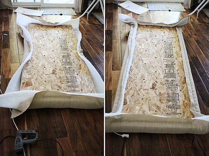 DIY upholstered headboard insert and pillows