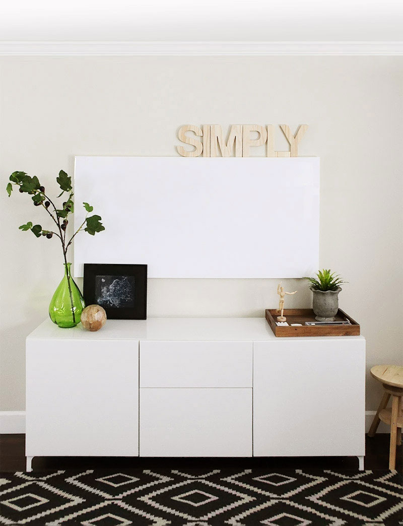 Home office make-over - the whiteboard wall - reveal